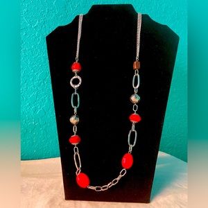 Long red necklace!